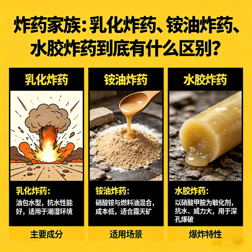 清徐炸药家族：乳化炸药、铵油炸药、水胶炸药到底有什么区别？